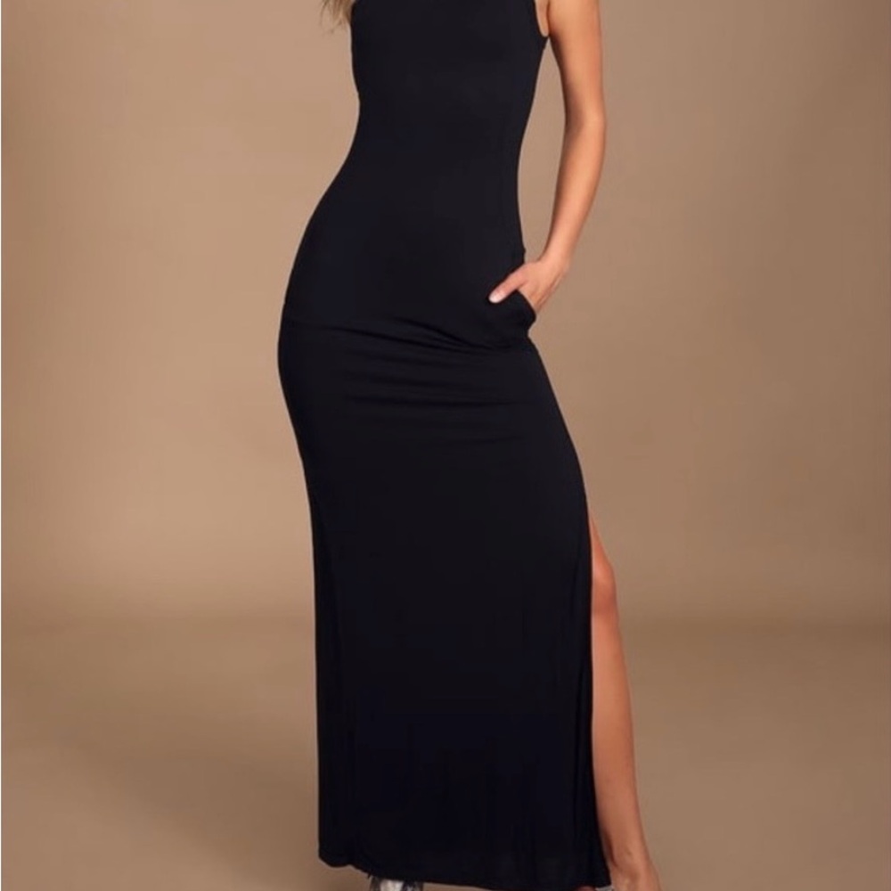 Side-Slit Maxi with Hidden Kangaroo Pocket, Size 1X
